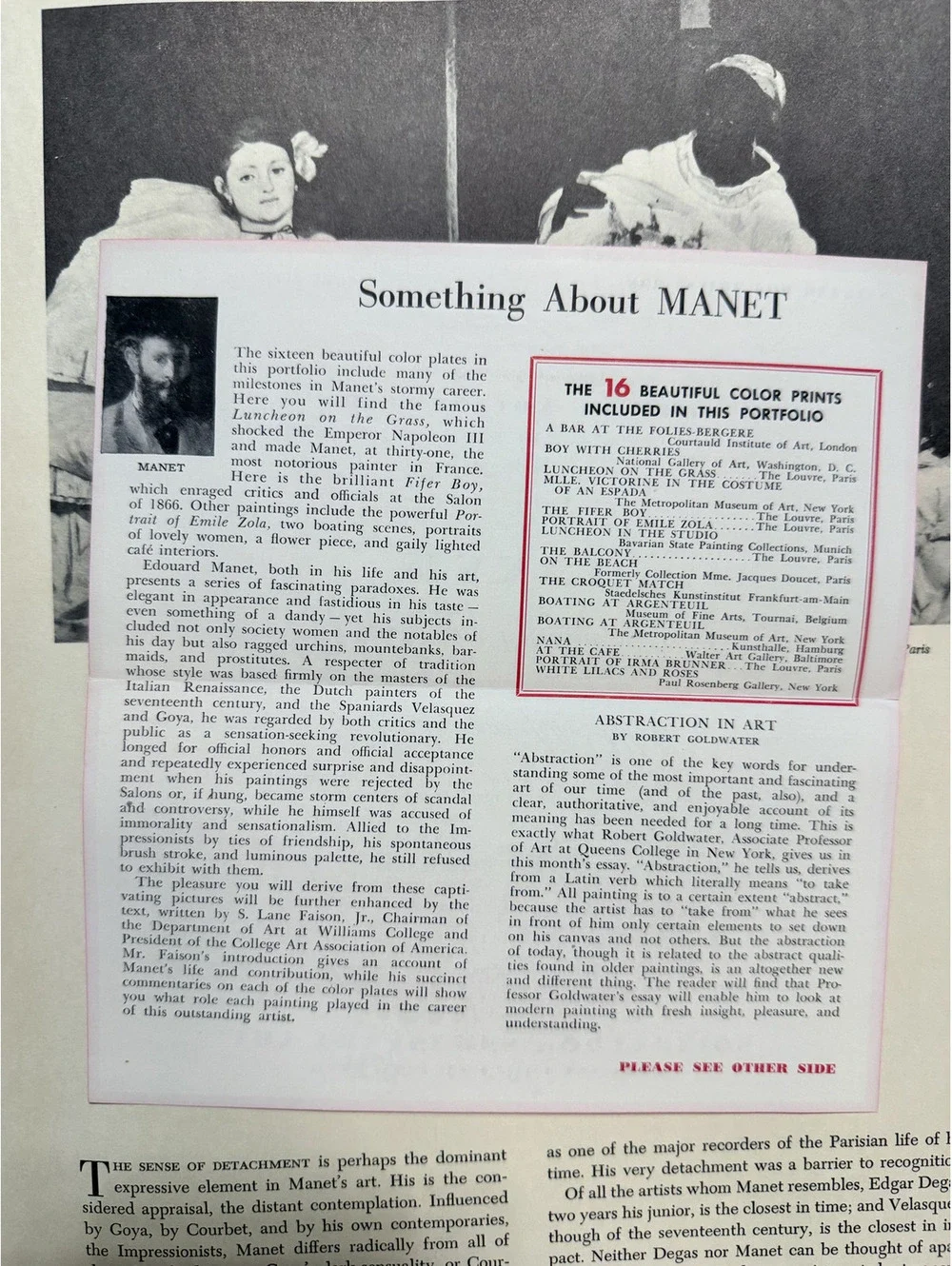 Manet: 16 Beautiful Full Color Prints Portfolio with Text by S. Lane Faison, Jr.